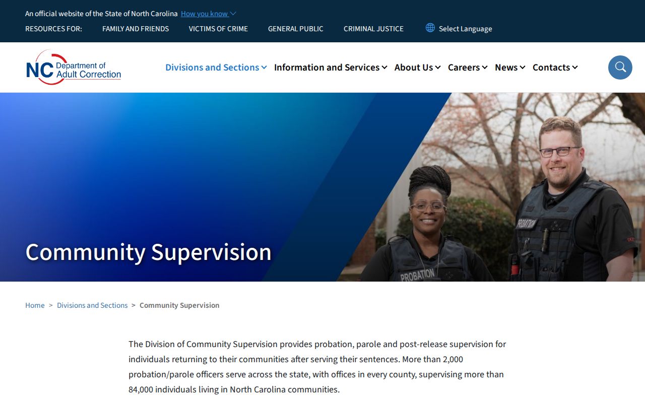 Forsyth County parole and probation Community Supervision overview