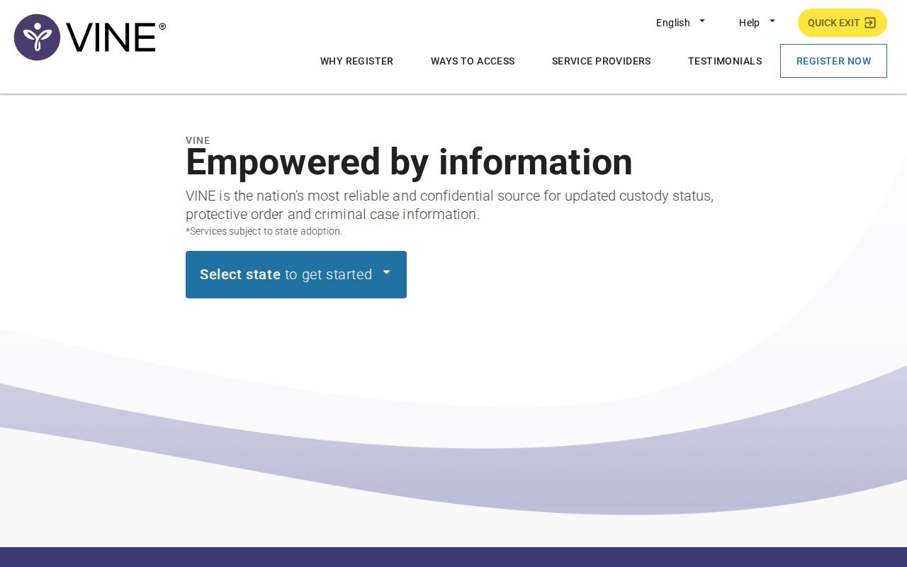 Forsyth County VINELink inmate search landing page